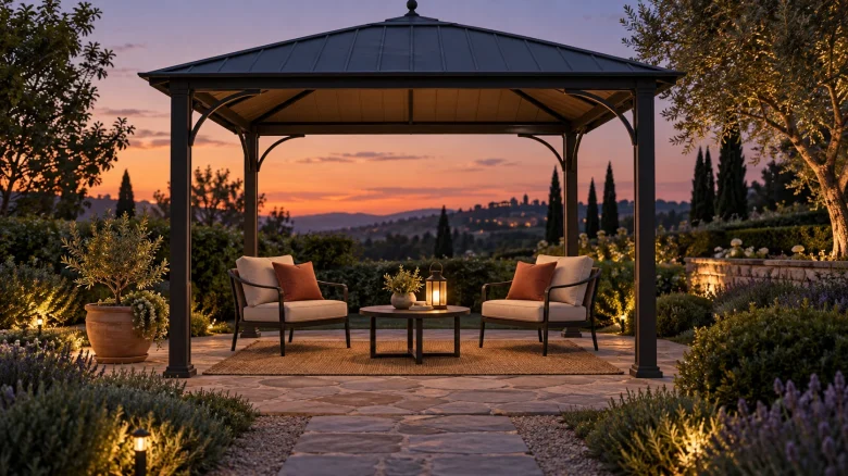 Gazebo romantico: come arredarlo con luci e tessuti