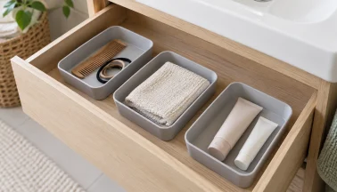 Organizzare i cassetti del bagno: misure e contenitori