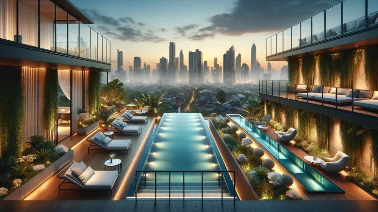 Piscina sul terrazzo: lusso, sostenibilità e design nel cuore urbano