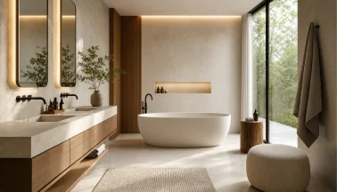 Il comfort percepito in bagno: come coordinare texture e volumi senza irrigidire lo spazio