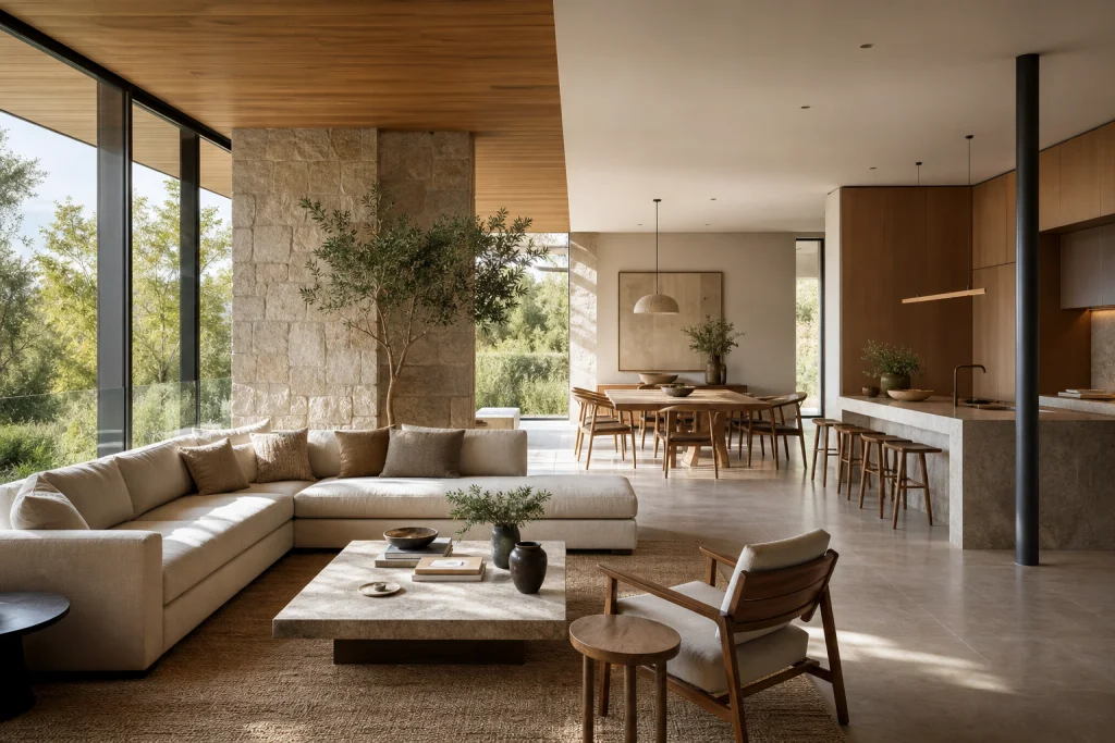 Texture e contrasti in open space: come coordinare i rivestimenti per definire le zone senza chiudere gli spazi immagine interna 1