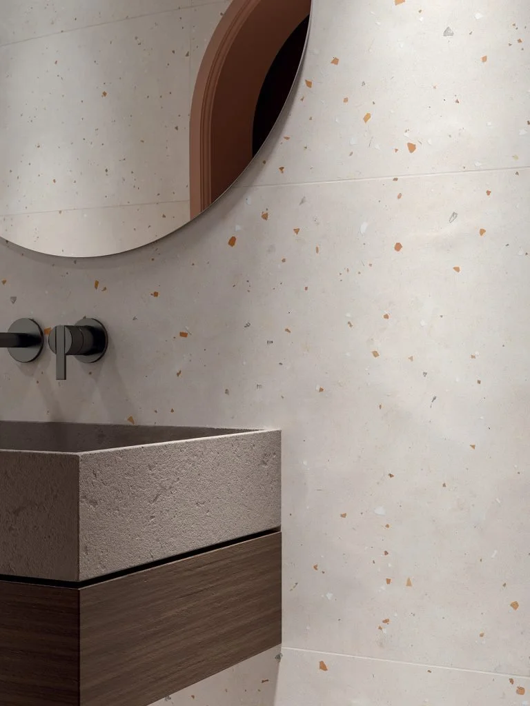 EggScape Ivory Moooi Ceramic Surfaces nell’ambientazione bagno