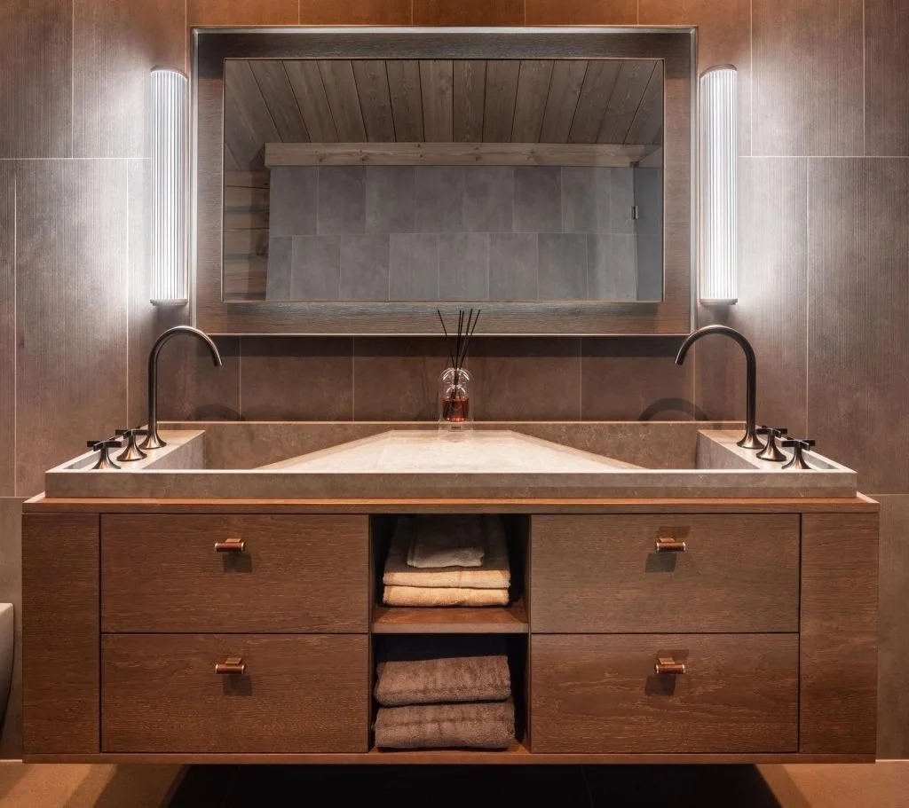 Doppio lavabo con rubinetteria Vaia Dornbracht