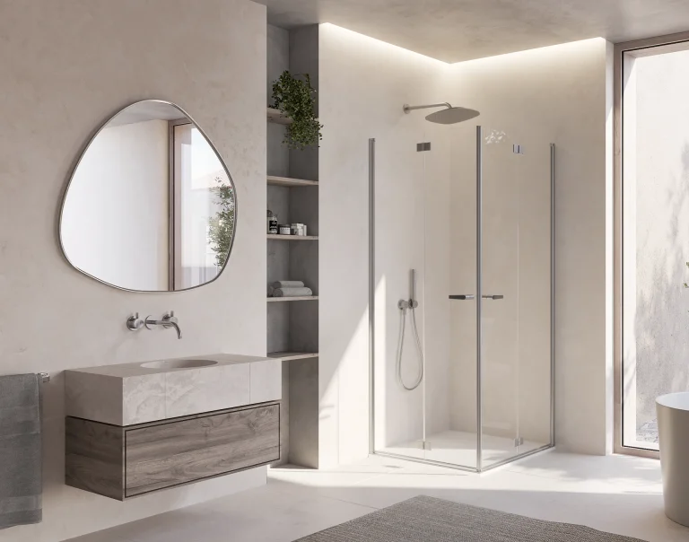 Cabina doccia Duka multi-S 4000 con finitura INO