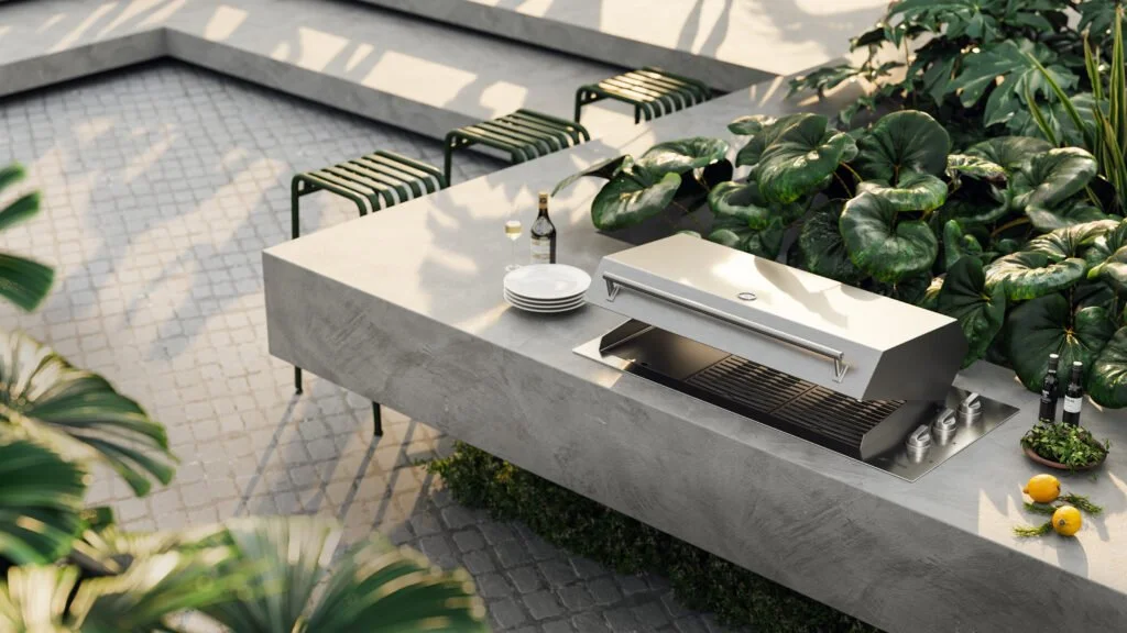 Barbecue elettrico della gamma Smeg BBQe nel materiale stampa