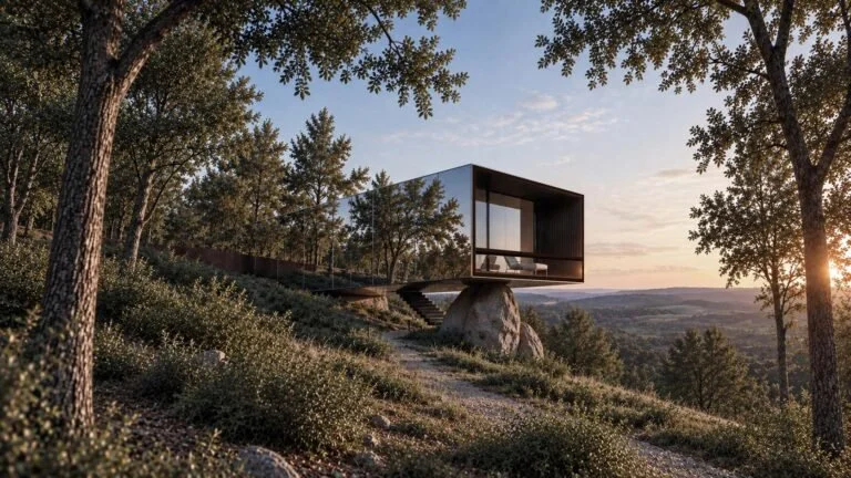 Rendering del concept di tiny house di Parisotto + Formenton & Partners per THE HOT SPOT