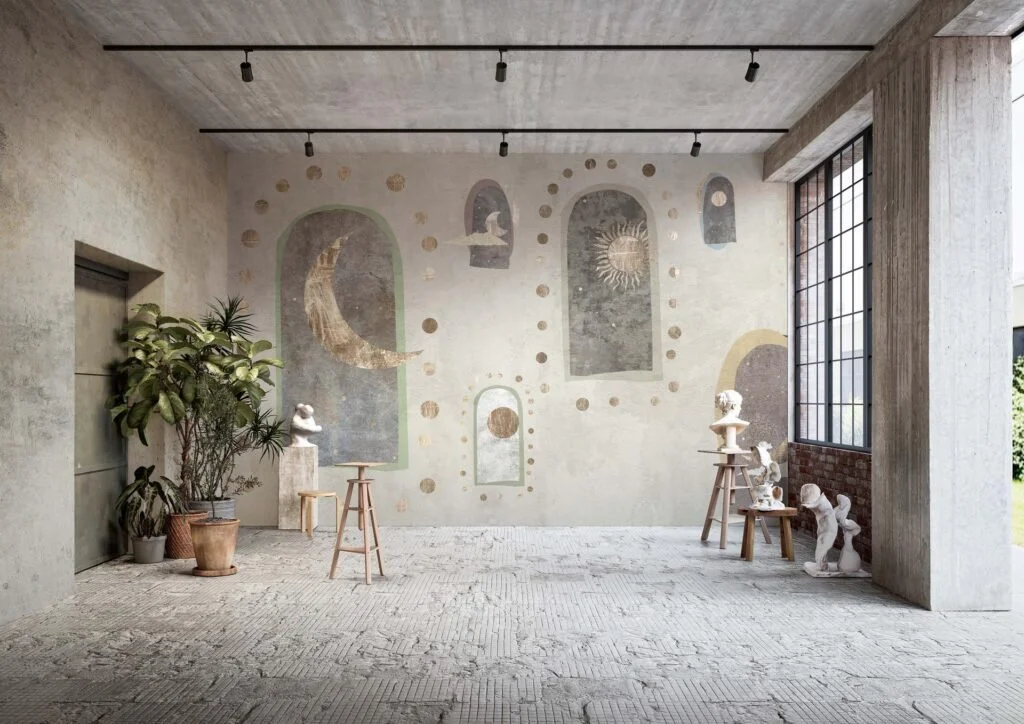 Ambientazione virtuale Wall/Pepper con carta da parati Alchemica