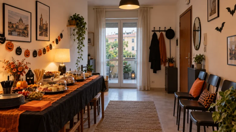 Halloween in una casa piccola: ingresso, buffet e spazio per gli ospiti