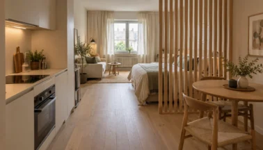 Monolocale di 30 m²: tre idee per separare le zone con leggerezza