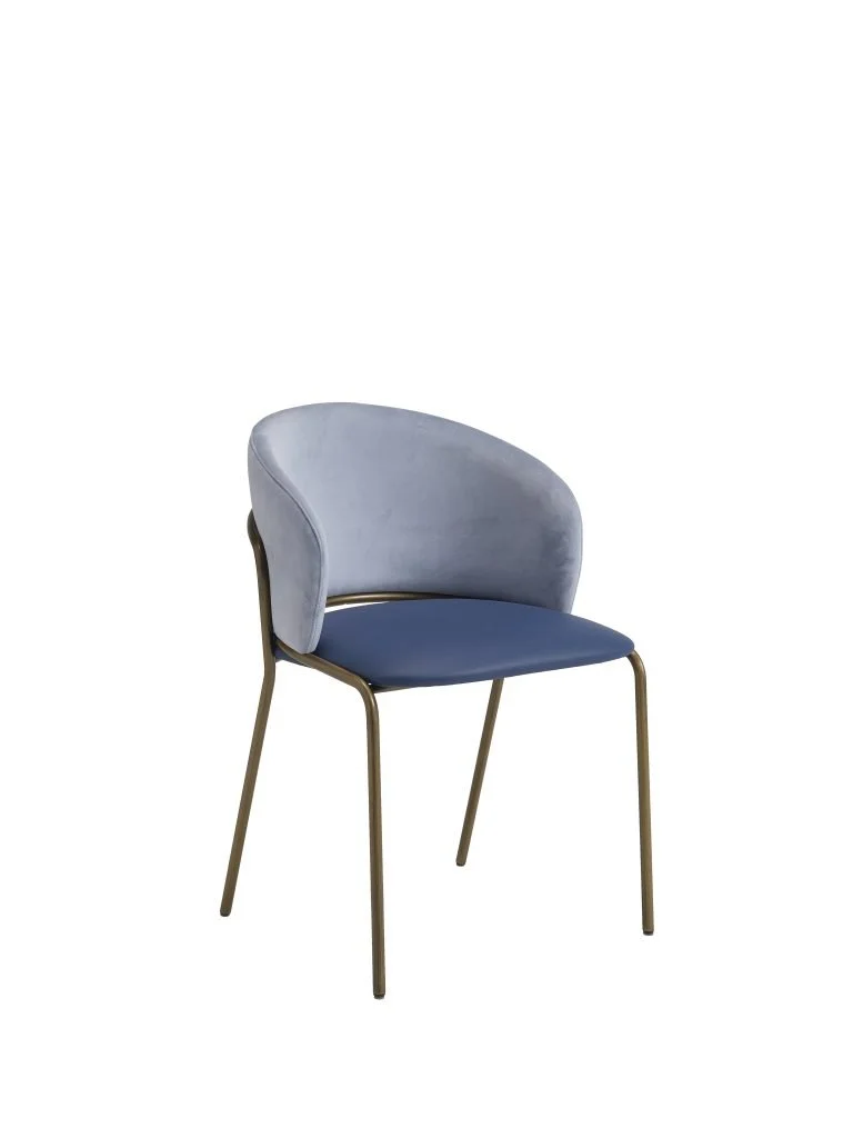 Poltroncina Vela Riflessi con rivestimento nei toni del blu